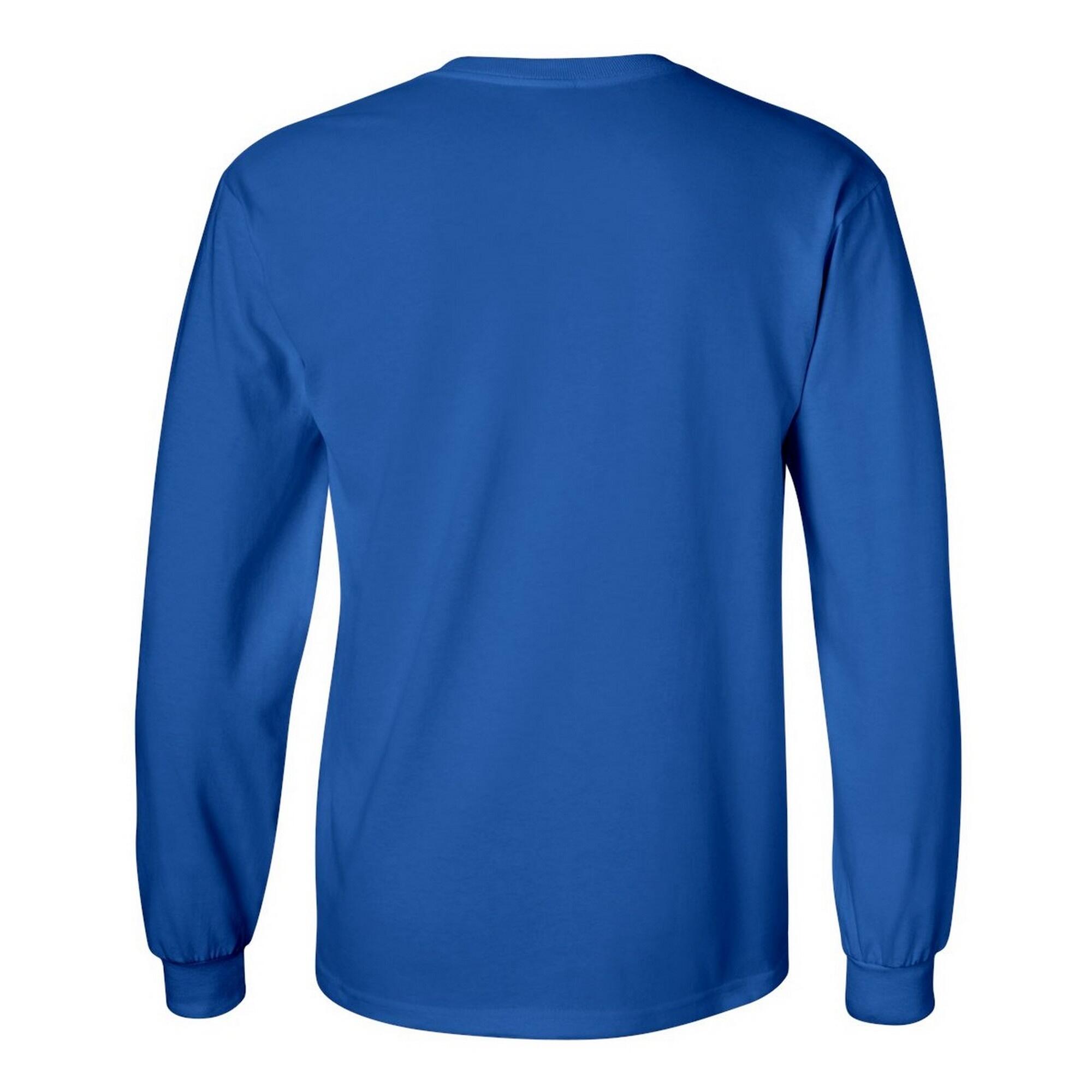 Maglia Manica Lunga 100% Cotone Uomo Gildan Blu Reale 2/2