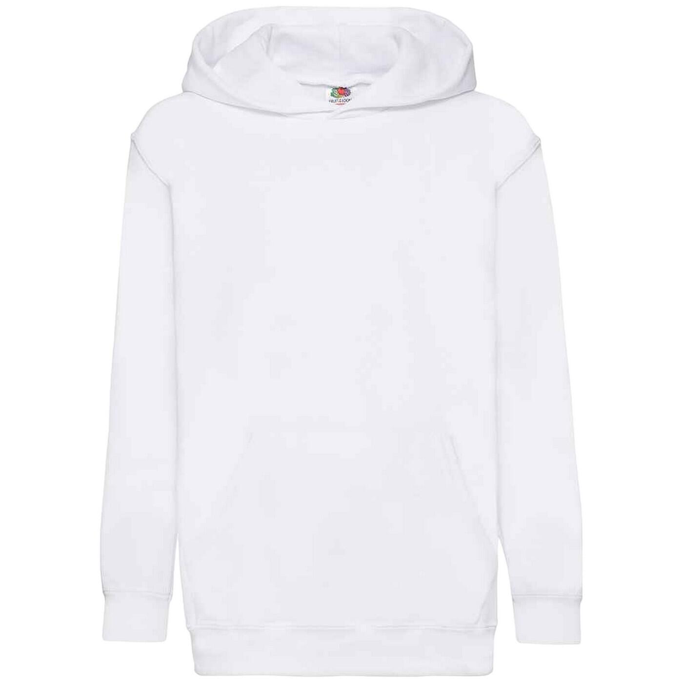 FRUIT OF THE LOOM Kids Unisex Classic 80/20 Hoodie (White)