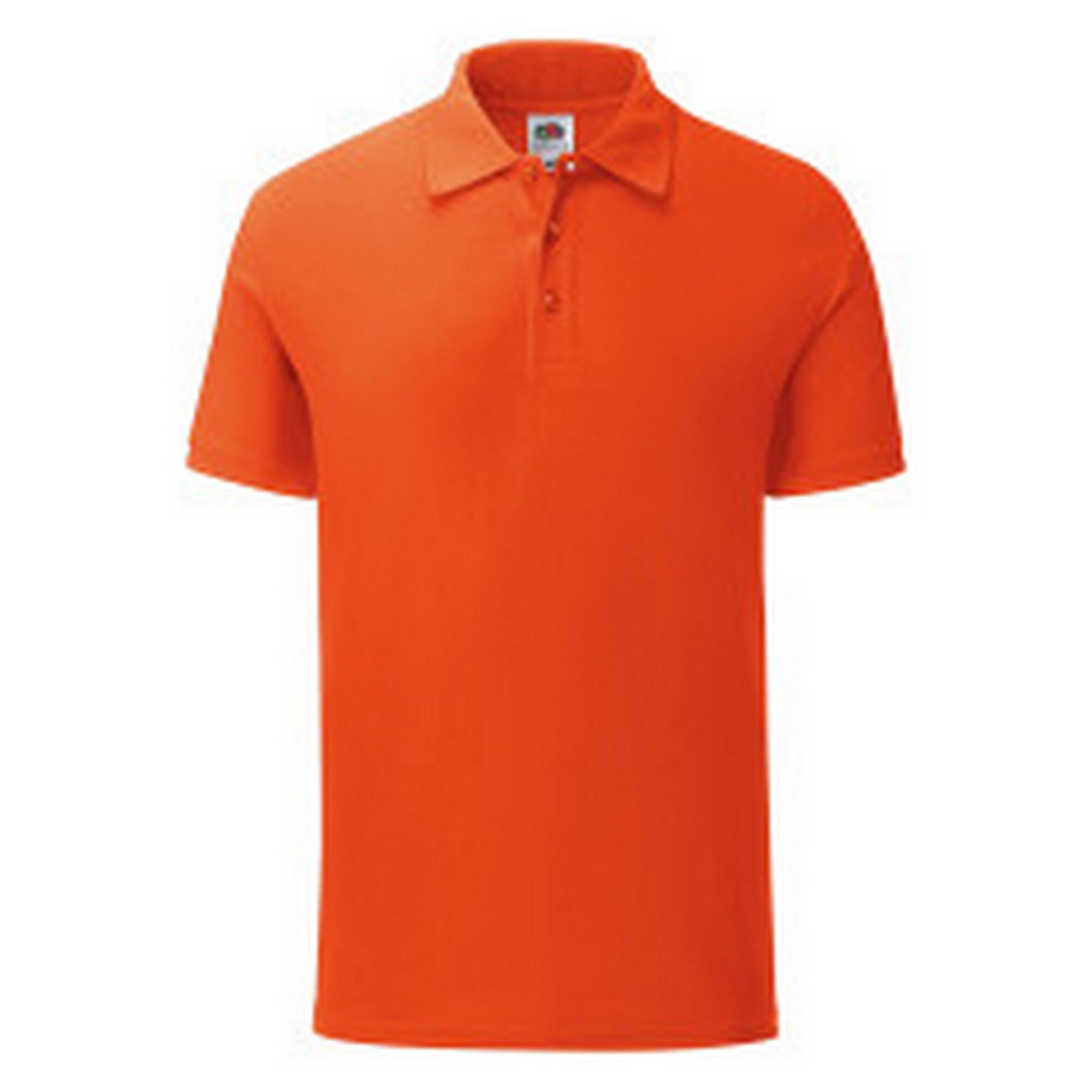 FRUIT OF THE LOOM Mens Iconic Polo Shirt (Flame)