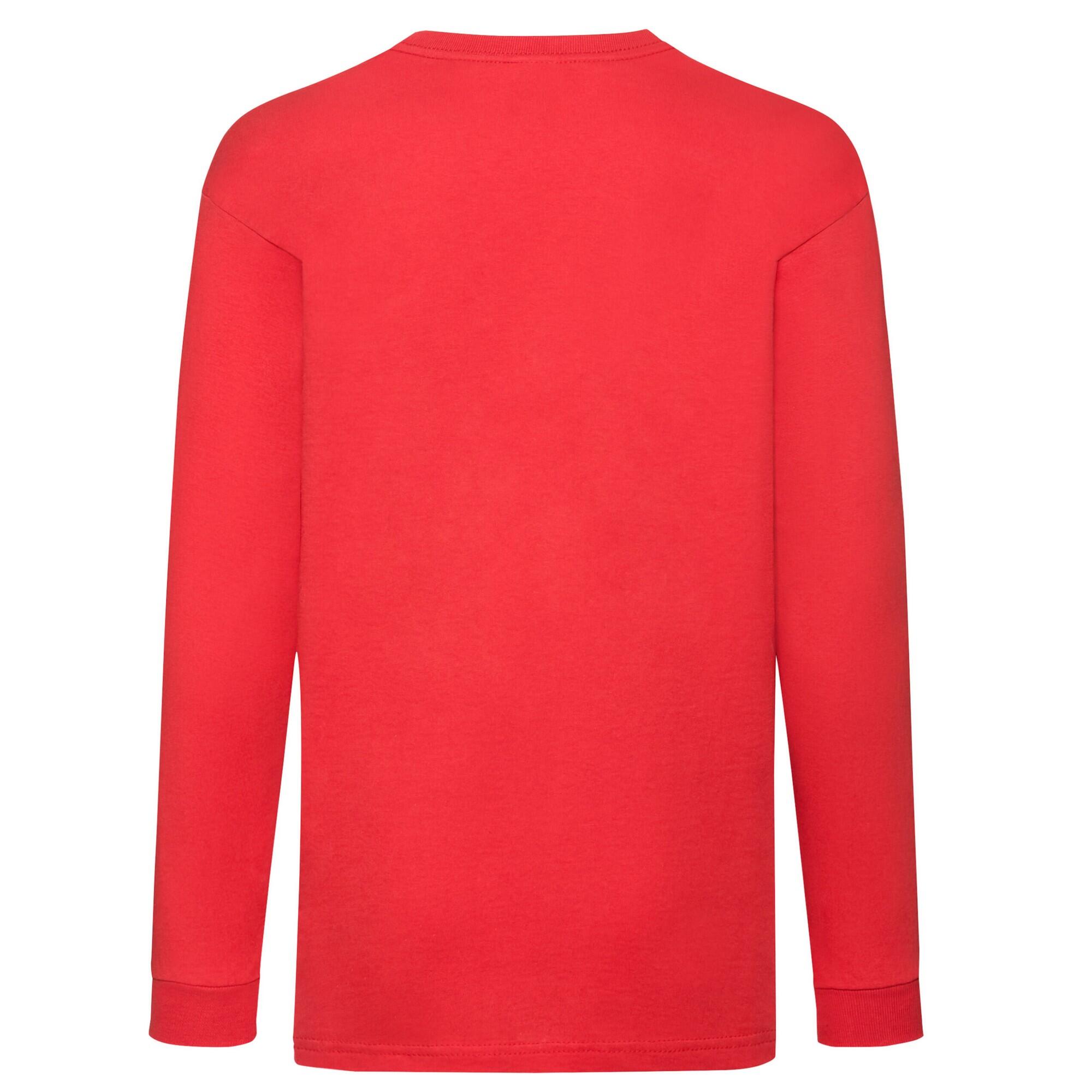 Childrens/Kids Valueweight LongSleeved TShirt (Red) 2/2