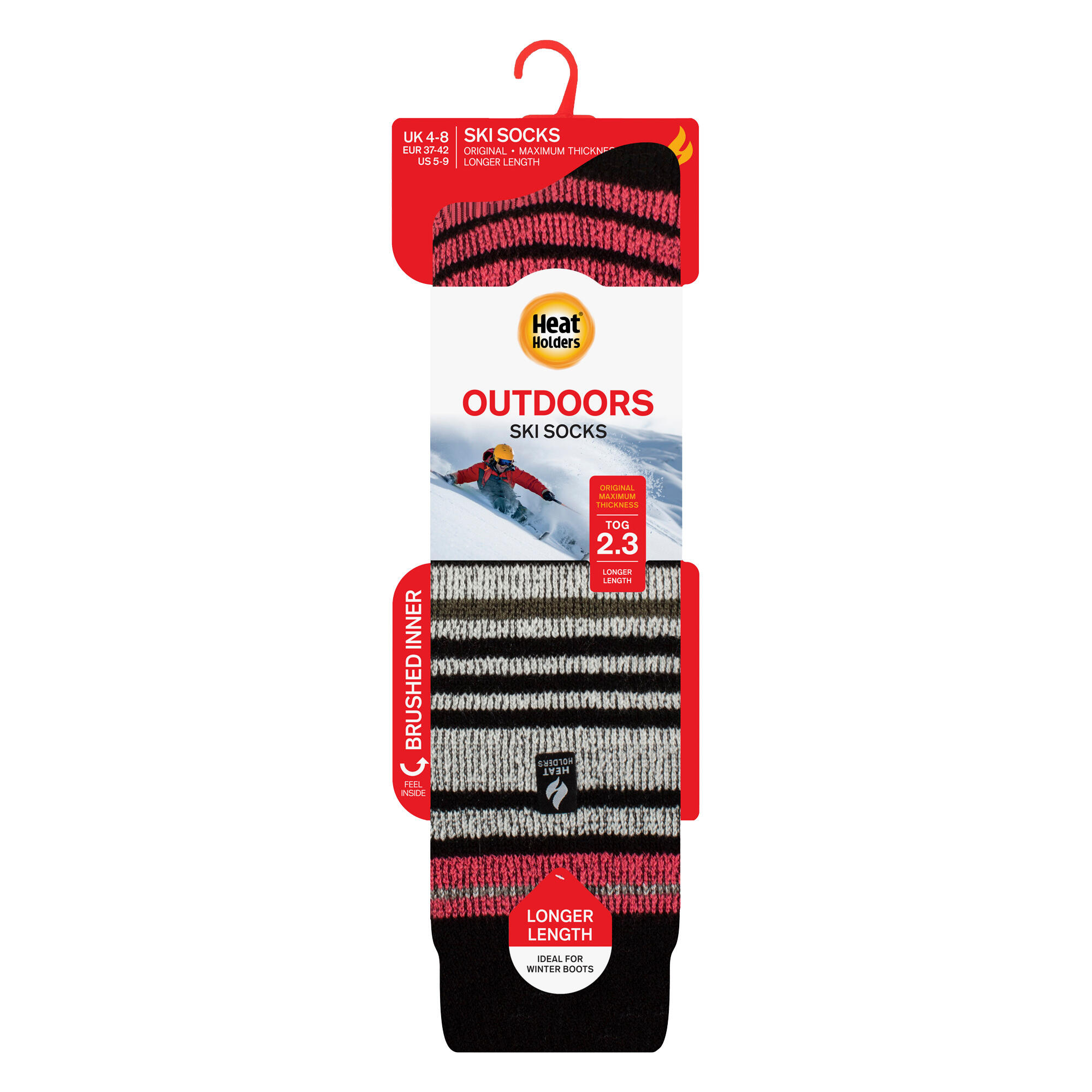 Ladies Thermal Striped Ski Socks 2/4