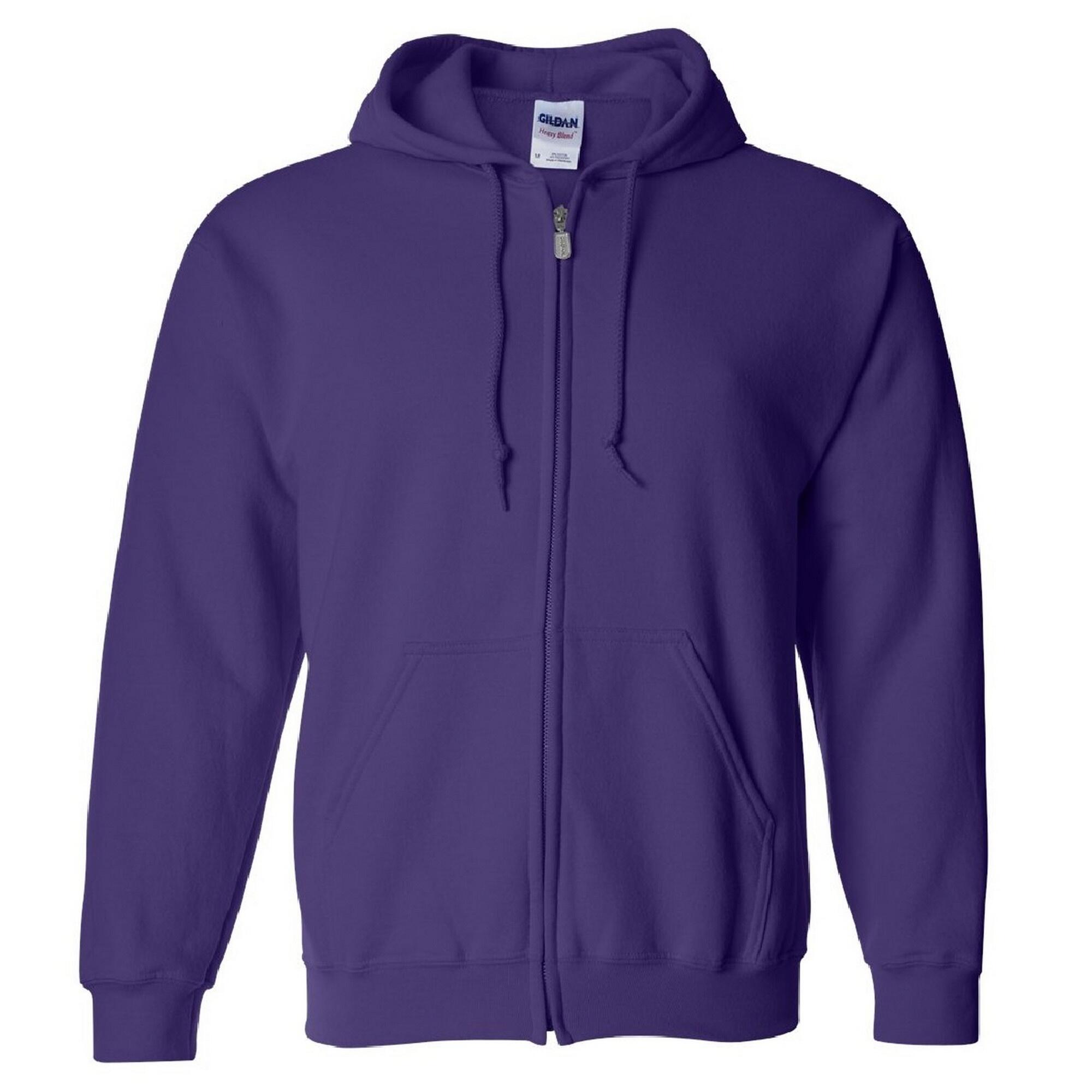 GILDAN Heavy Blend Unisex Adult Full Zip Hooded Sweatshirt Top (Purple)