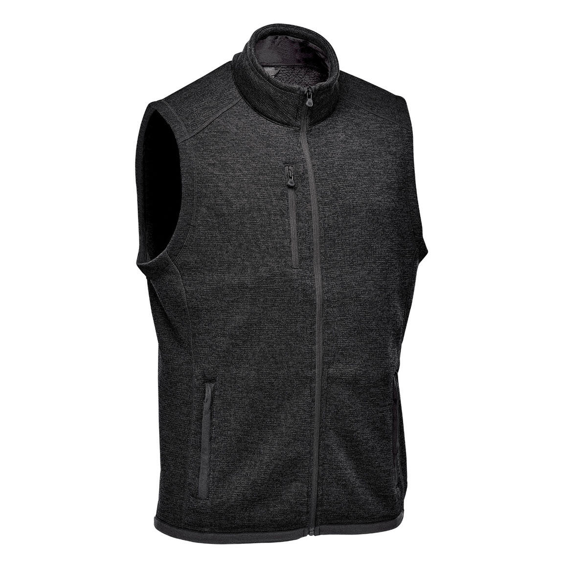 Mens Avalante Knitted Heather Full Zip Gilet (Black) 4/4