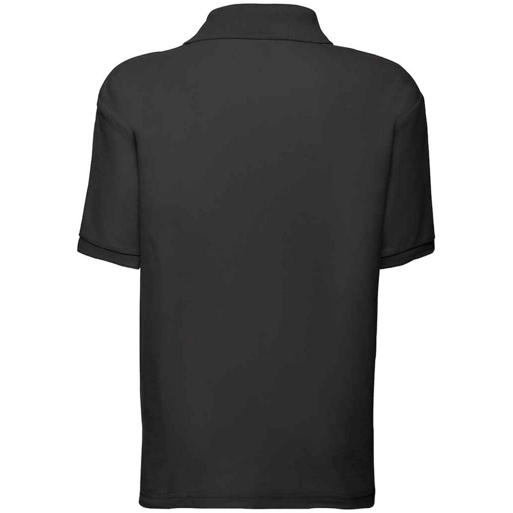 PolyBaumwolle Pique Polo Shirt Kinder Schwarz 2/3