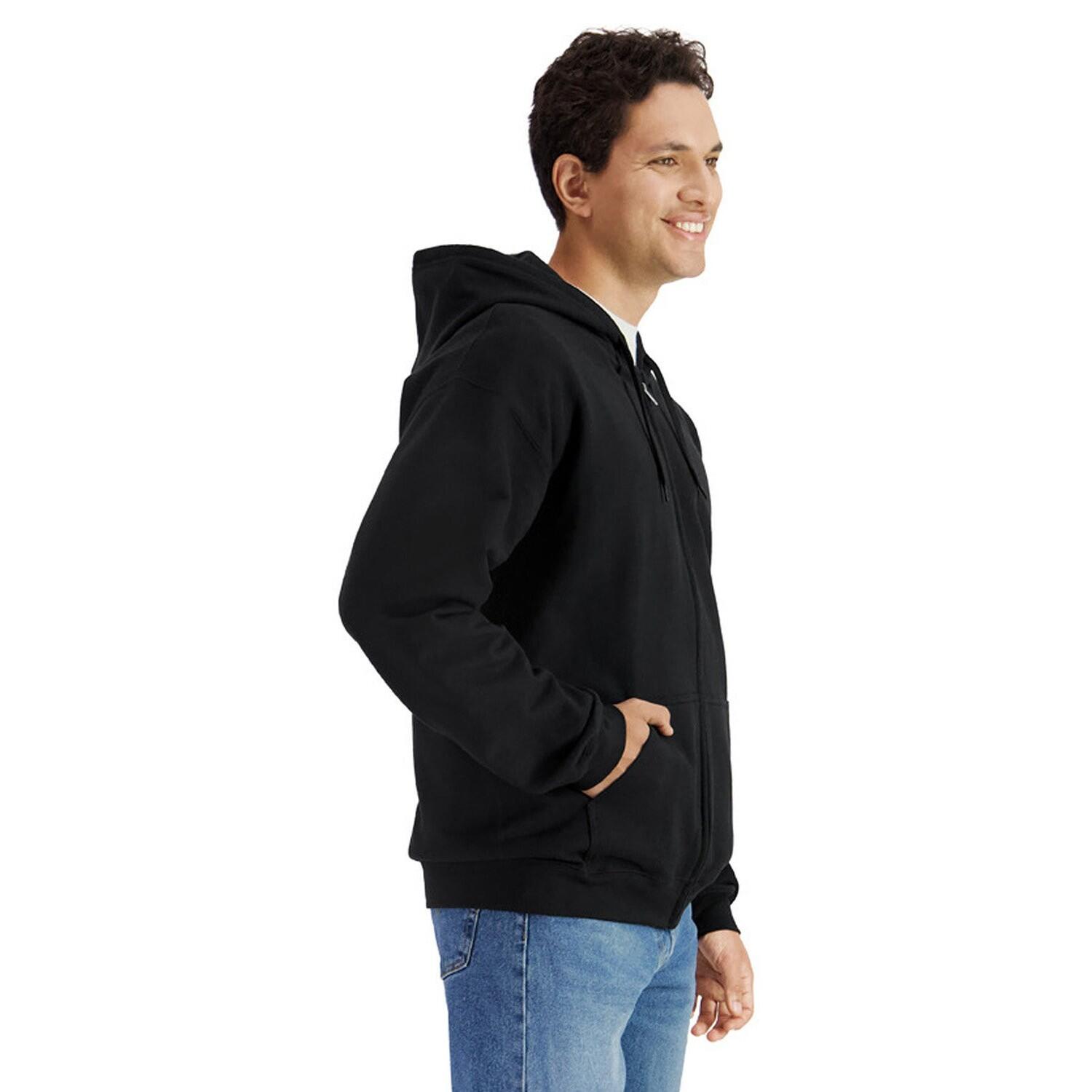 Felpa Con Cappuccio E Zip Intera Peso Medio Uomo Gildan Softstyle Nero 3/3