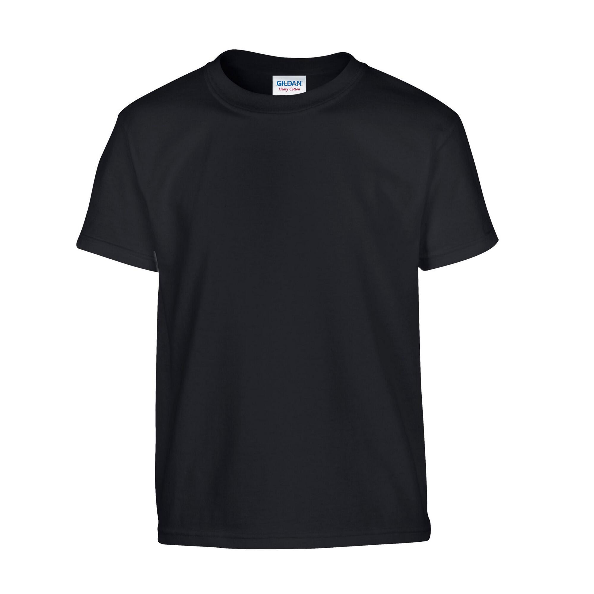 GILDAN Childrens/Kids Plain Cotton Heavy TShirt (Black)