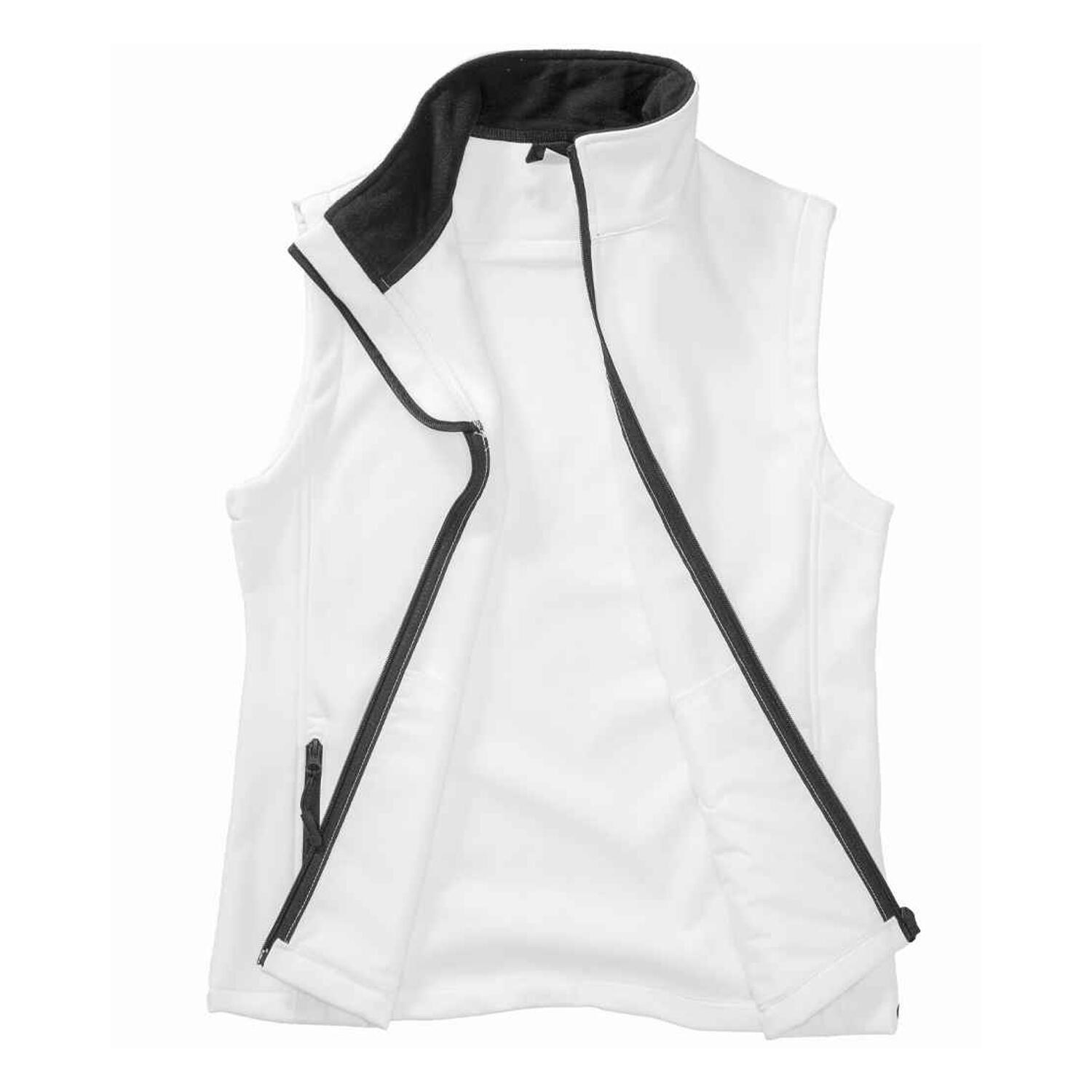 Mens Core Printable Soft Shell Bodywarmer (White/Black) 2/3