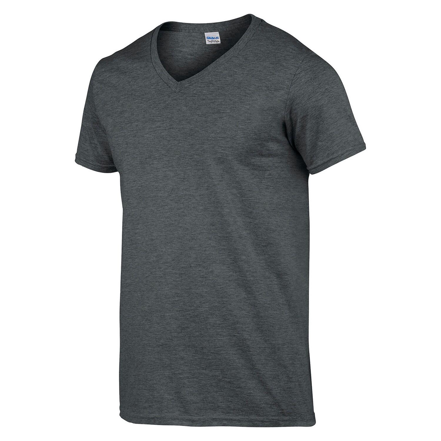 Mens Heather V Neck TShirt (Dark Heather) 3/3