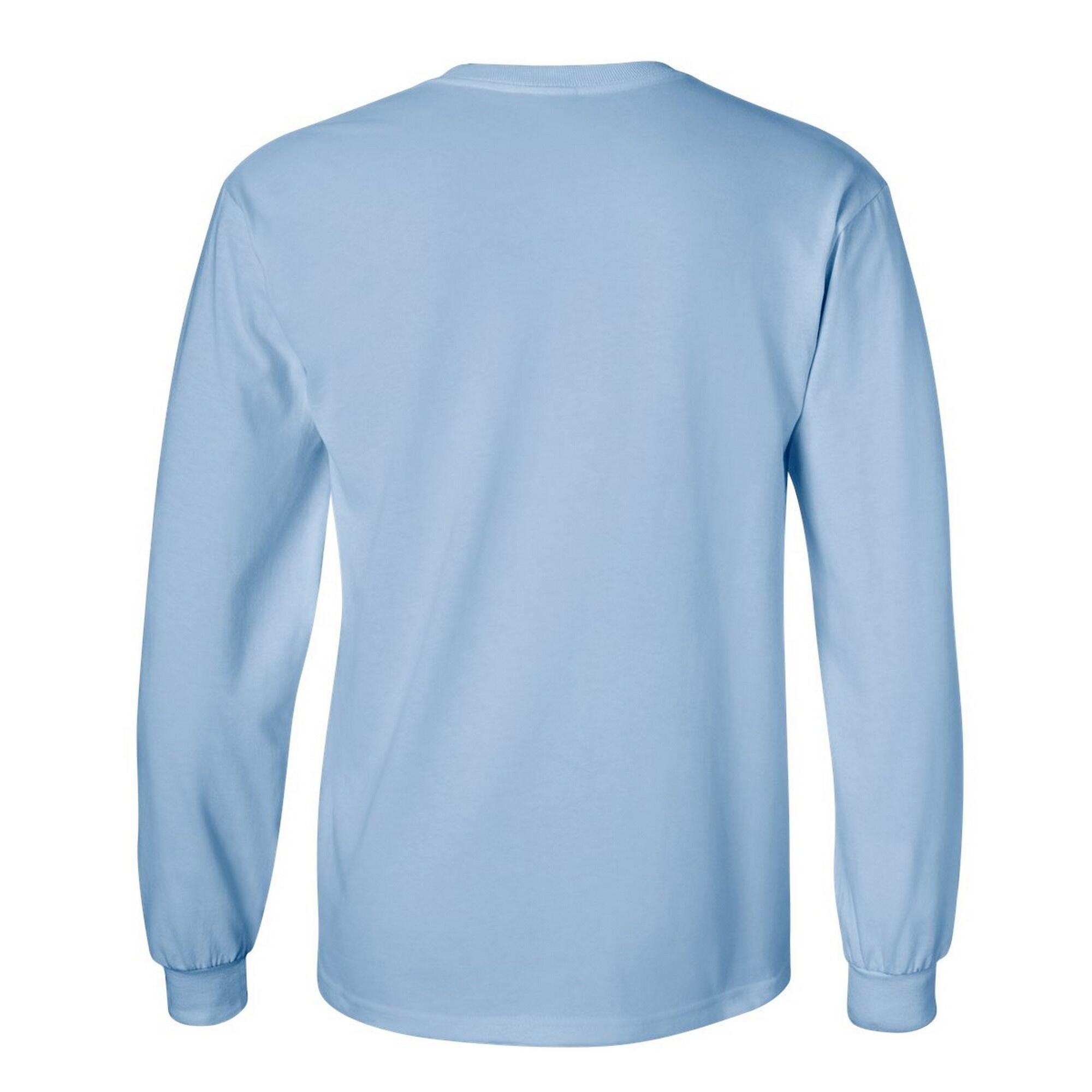 Maglia Manica Lunga 100% Cotone Uomo Gildan Azzurro 2/2