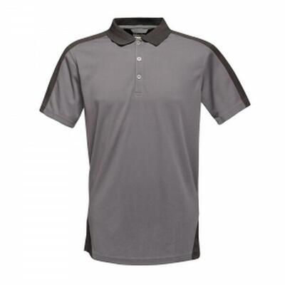 Herencontrast coolweave polo shirt (zwart/klassiek rood)