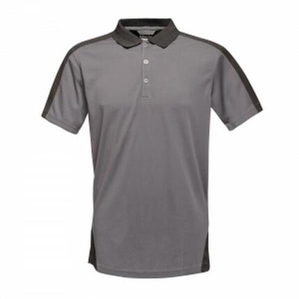 Polo Motif/style Contrasté Homme (Gris / Noir)