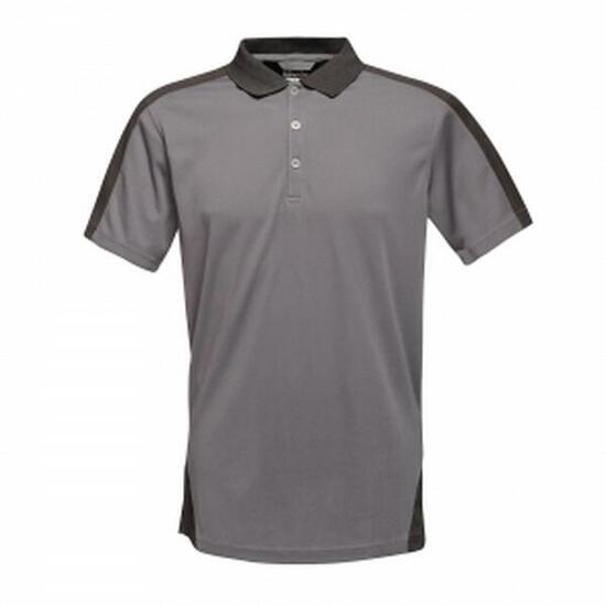 Polo Motif/style Contrasté Homme (Gris / Noir)