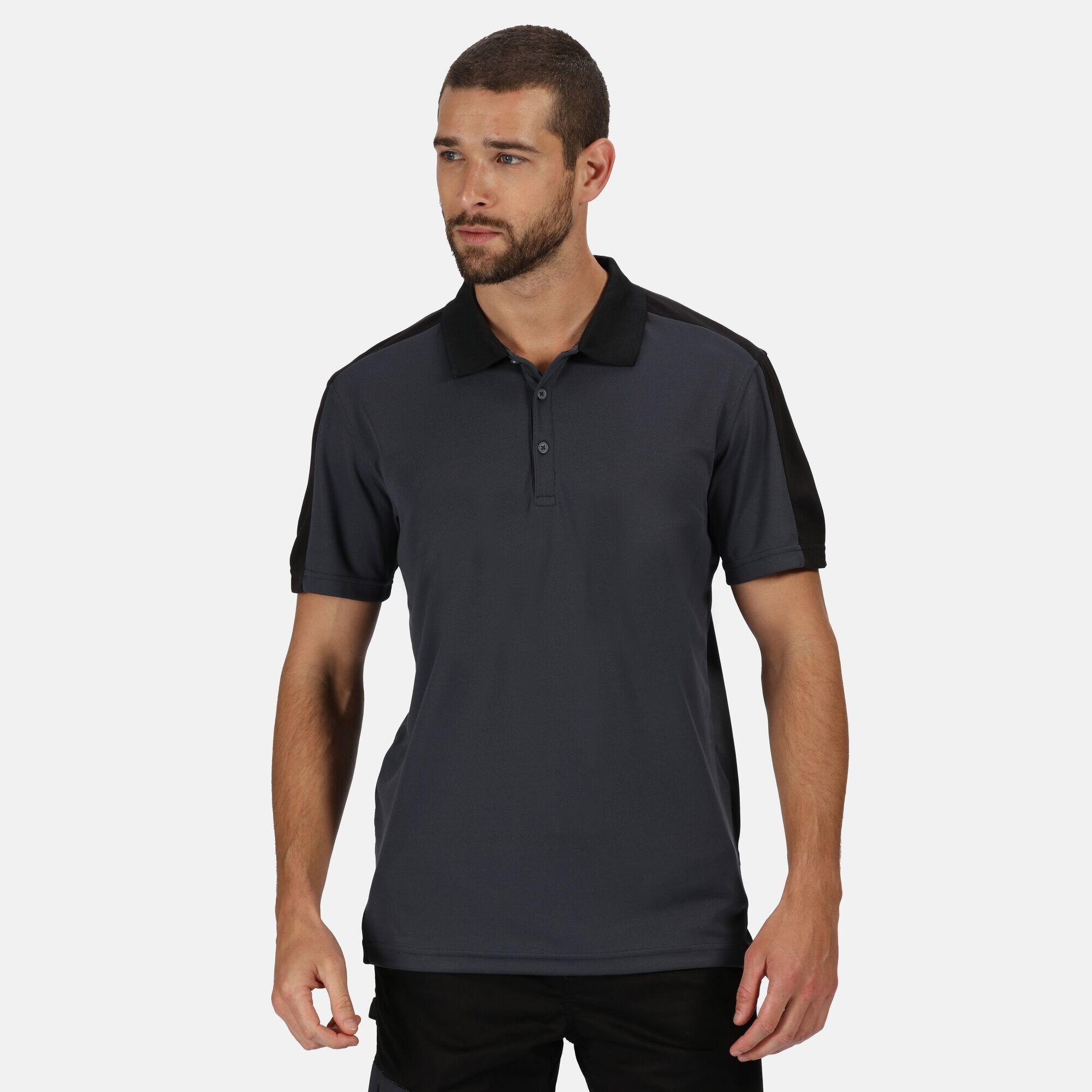 Polo Motif/style Contrasté Homme (Gris / Noir) 3/5