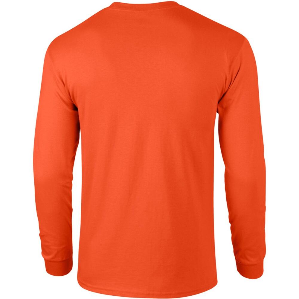 Maglia Manica Lunga 100% Cotone Uomo Gildan Arancio 2/2