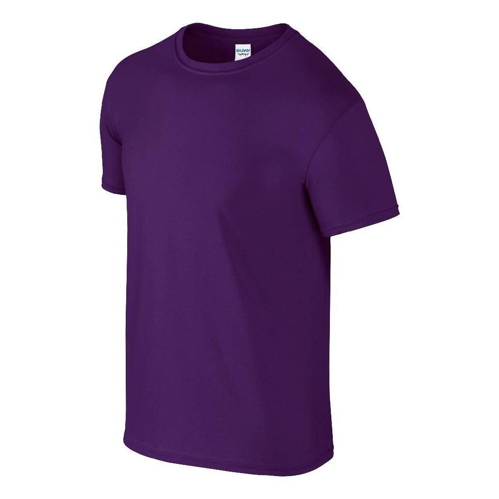 Maglietta A Maniche Corte Uomo Gildan Soft Style Viola 4/4