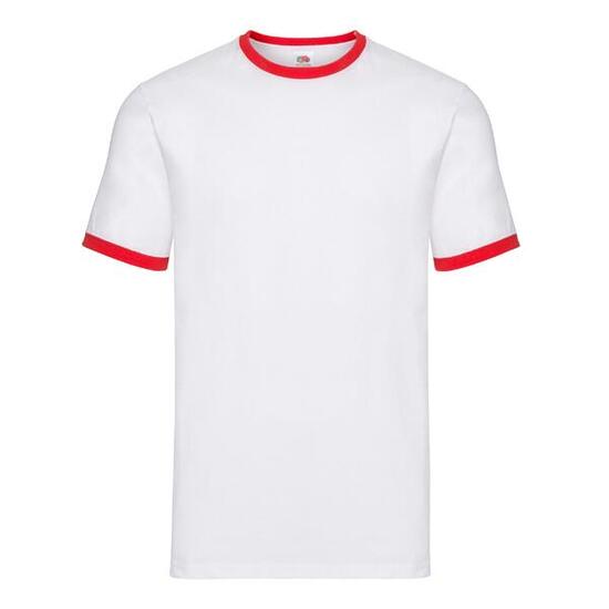 Heren Ringer 160 TShirt (Wit/rood)