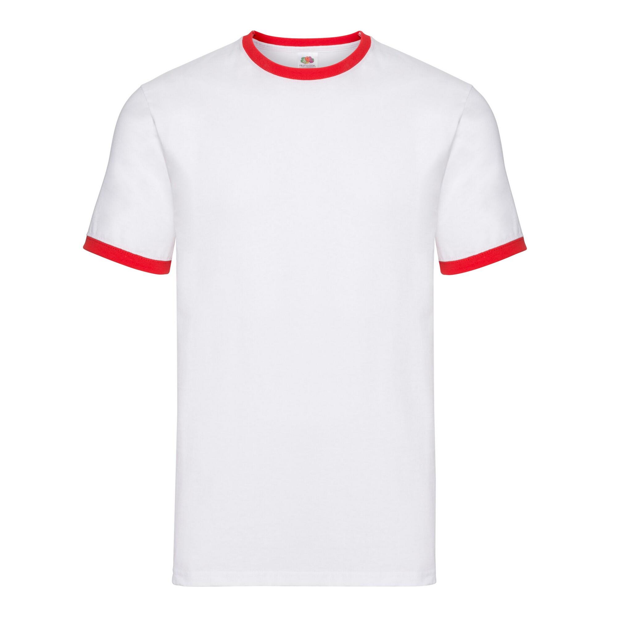 Fruit Of The Loom - Tshirt Ringer Homme (blanc / Rouge) - T-shirt Manches Courtes - Blanc|rouge - 52 2xl - Decathlon