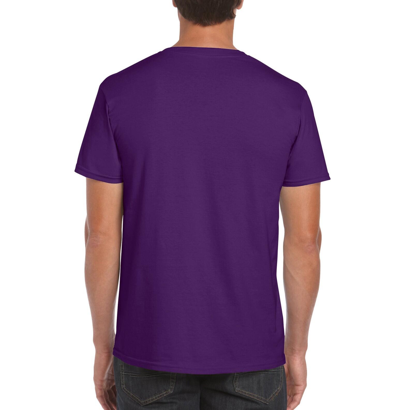 Maglietta A Maniche Corte Uomo Gildan Soft Style Viola 3/4