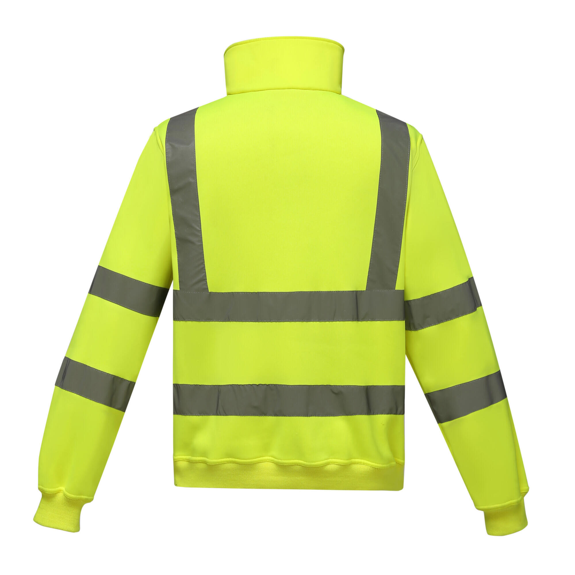 Unisex Adult HiVis Quarter Zip Sweatshirt (Yellow) 2/2
