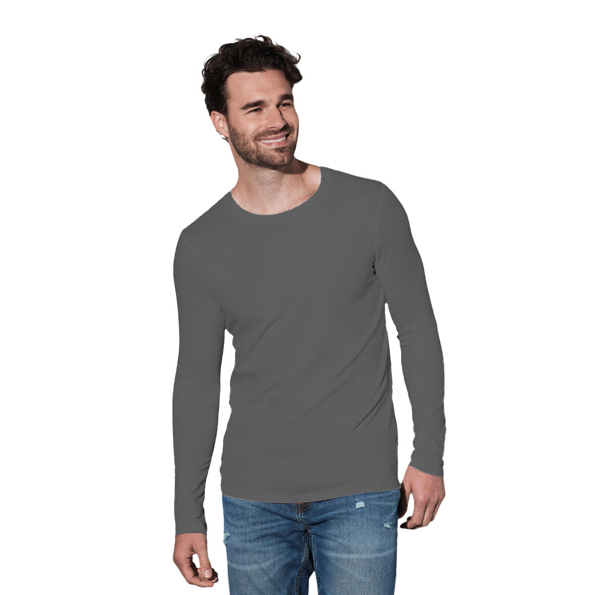 Heren Clive Tshirt met lange mouwen (Wit) 2/3