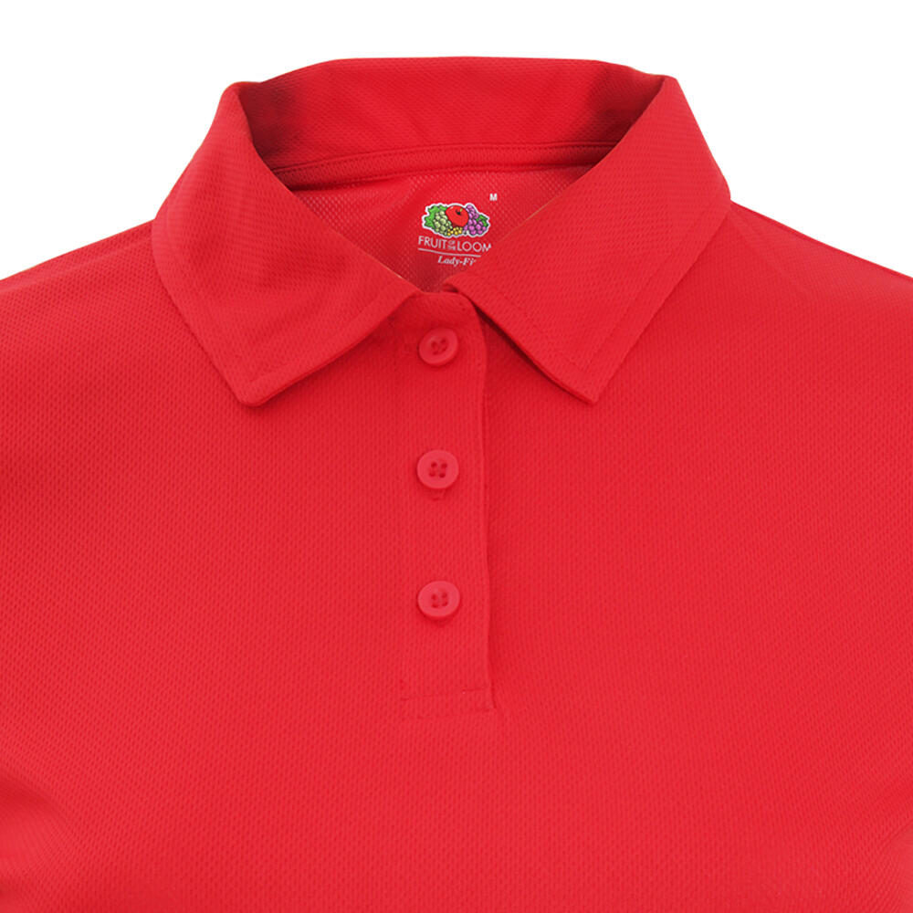 LadyFit Performance PoloShirt, kurzärmlig Damen Rot 2/2