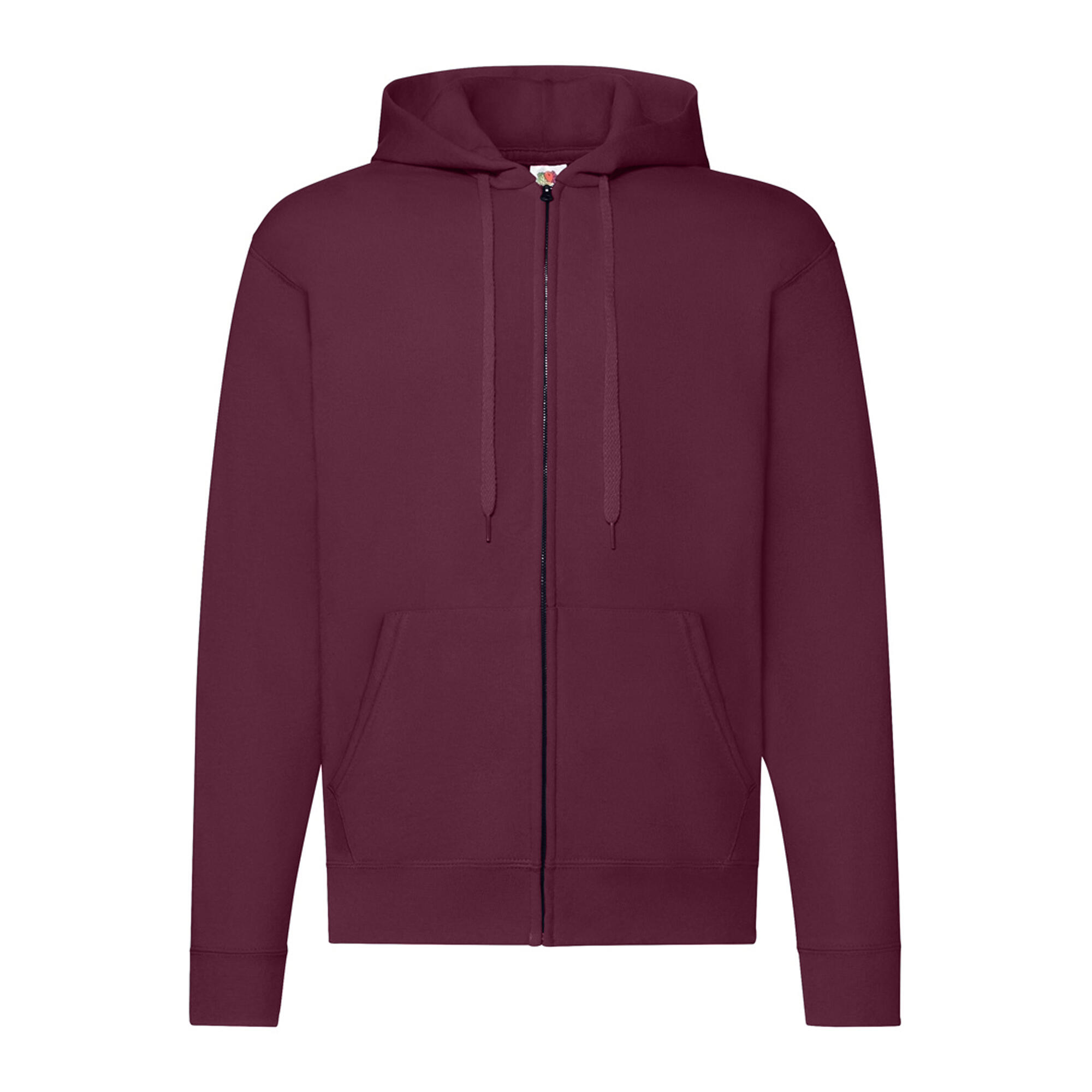 FRUIT OF THE LOOM Mens Classic Zipped Hoodie (Burgundy)