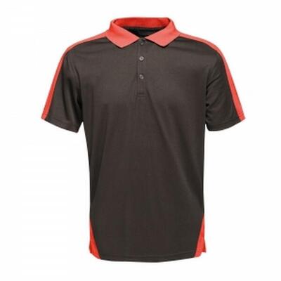 Herencontrast coolweave polo shirt (zwart/klassiek rood)