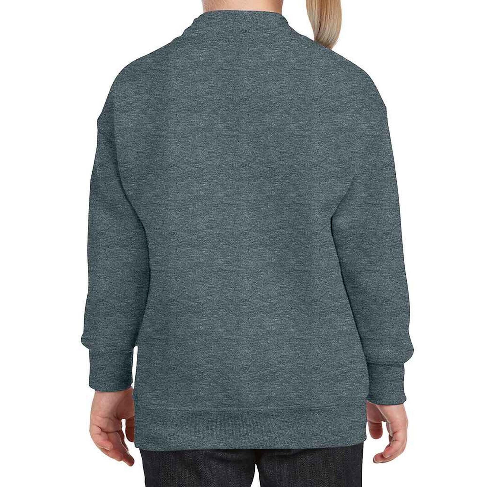 Childrens/Kids Heavy Blend Drop Shoulder Sweatshirt (Dark Heather) 2/2