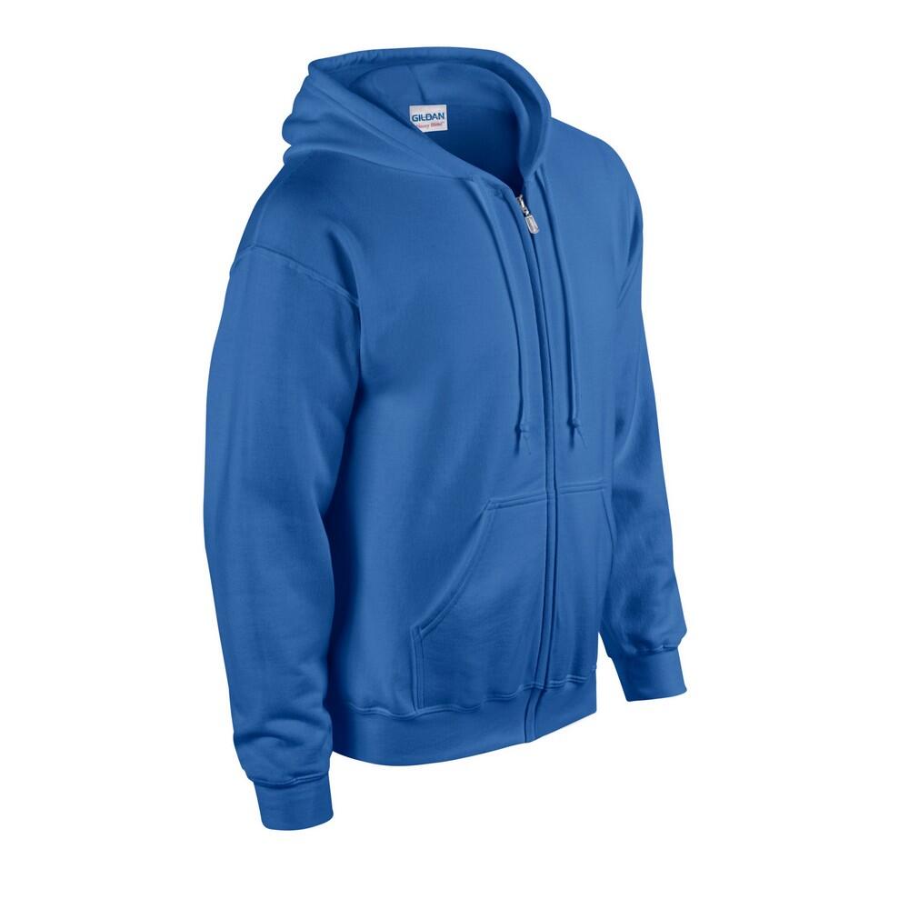 Felpa Con Cappuccio E Zip Intera Uomo Gildan Blu Reale 3/3