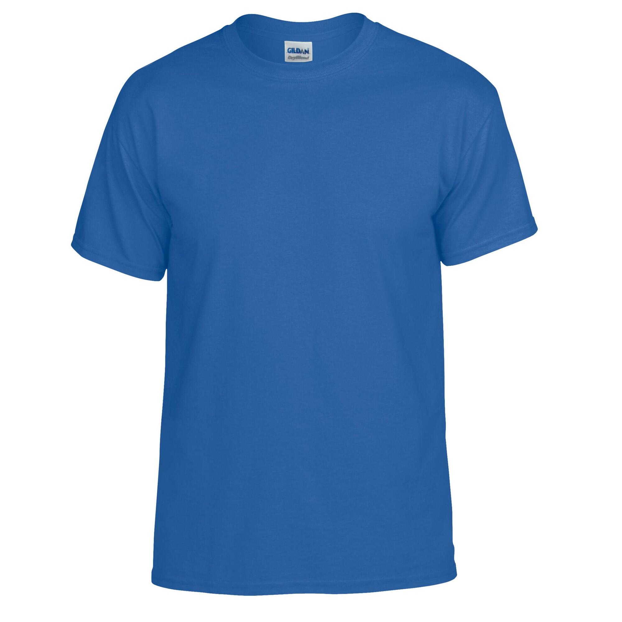 GILDAN Unisex Adult Plain DryBlend TShirt (Royal Blue)