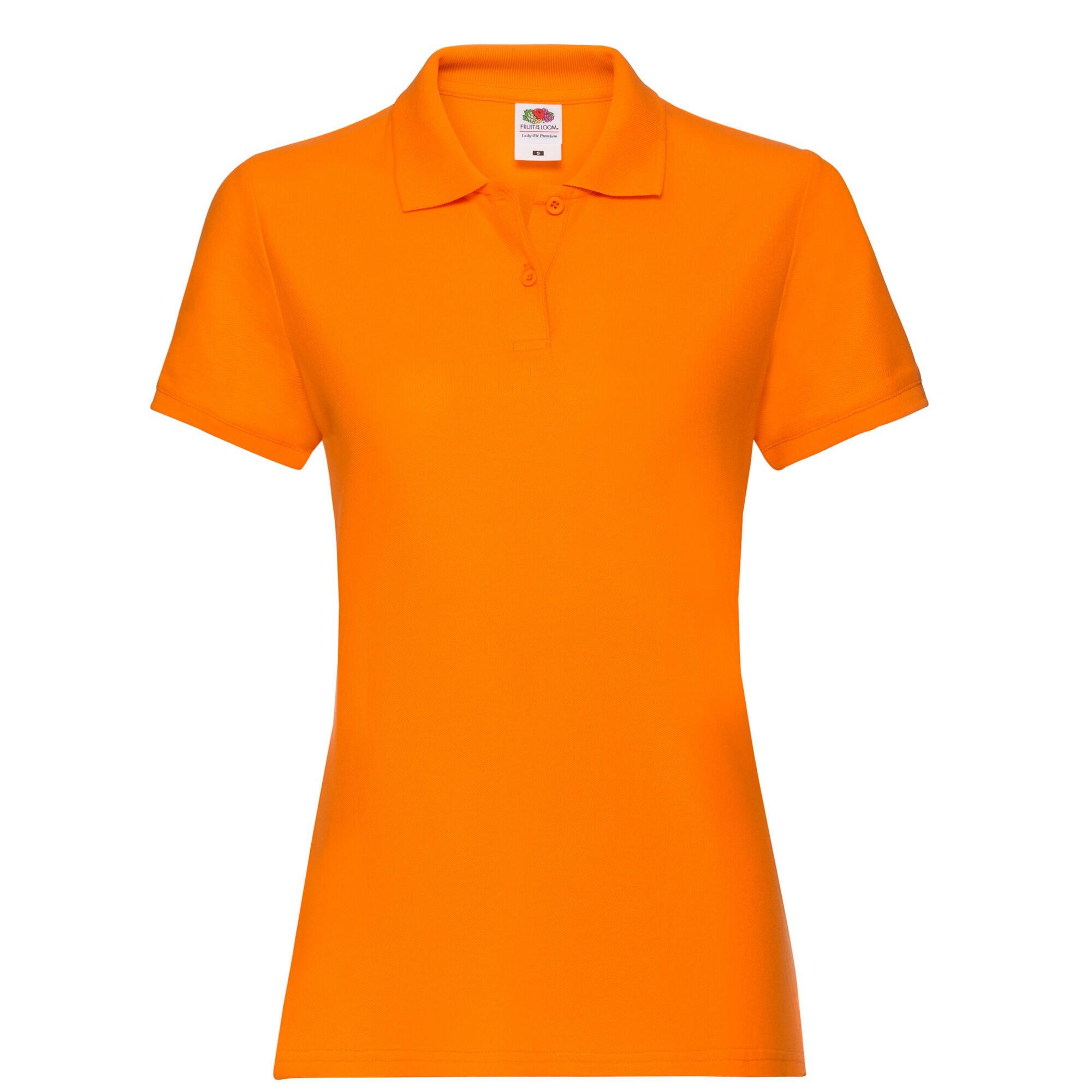 FRUIT OF THE LOOM Womens/Ladies Premium Polo Shirt (Orange)