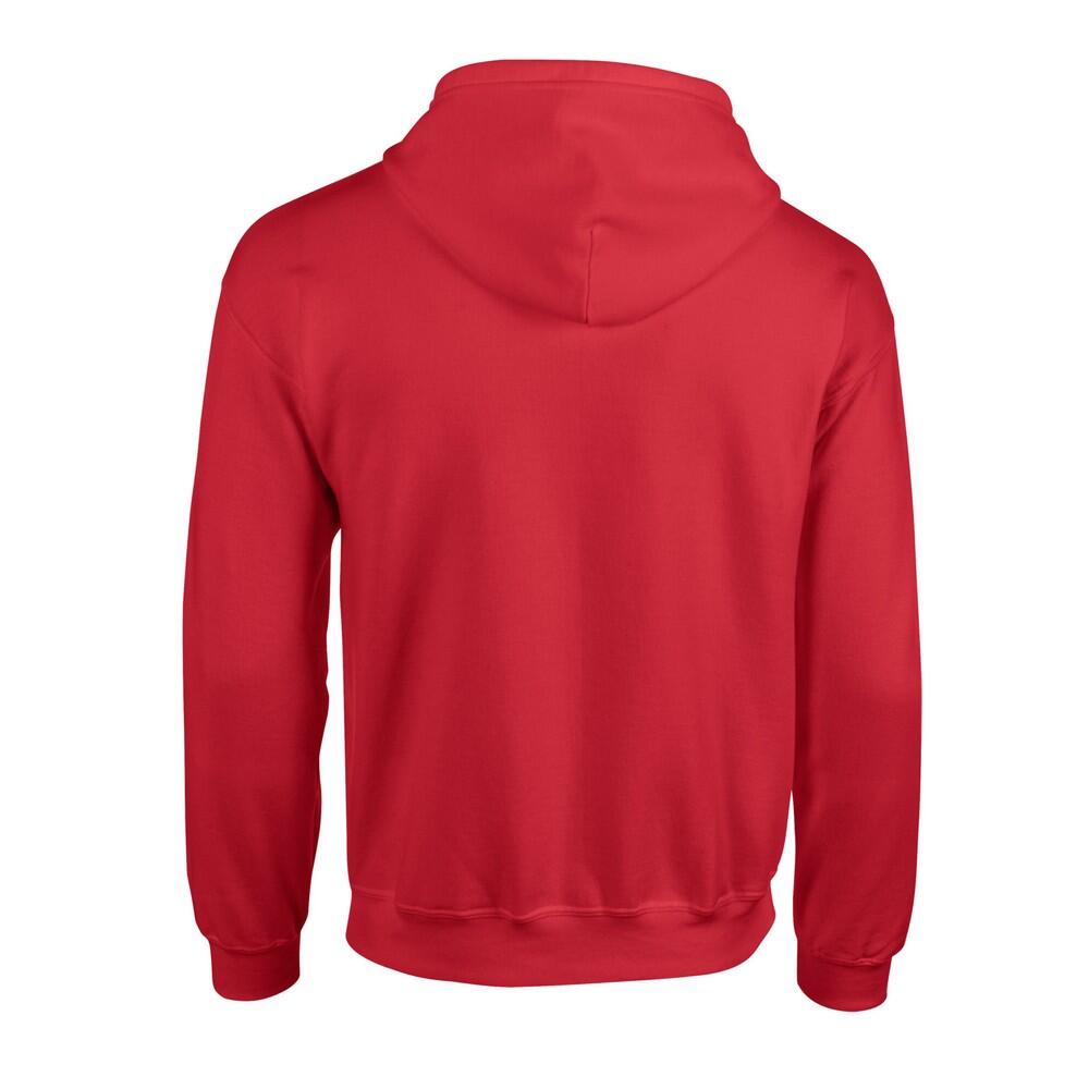 Felpa Con Cappuccio E Zip Intera Uomo Gildan Rosso 2/3