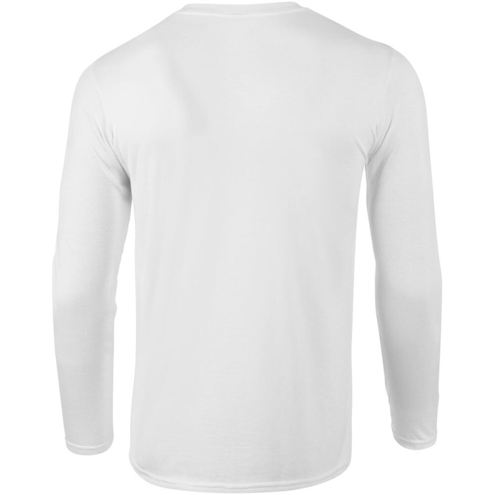 Mens Soft Style Long Sleeve TShirt (White) 3/5