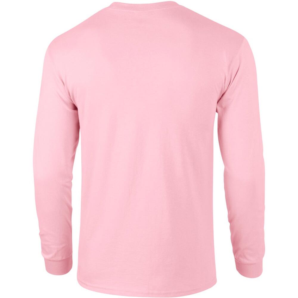 Maglia Manica Lunga 100% Cotone Uomo Gildan Rosa Chiaro 2/2