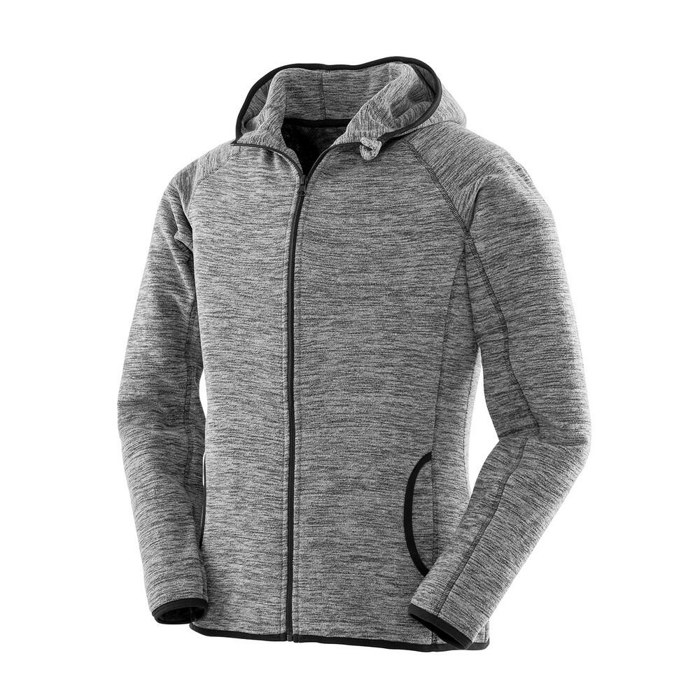 SPIRO Womens/Ladies Microfleece Hoodie (Grey/Black)