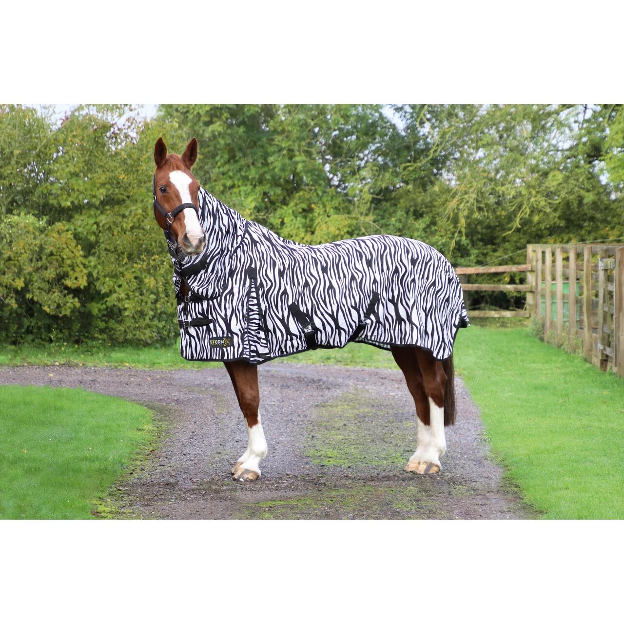StormX Original Zebra Print Fly Rug (Black/White) 2/2