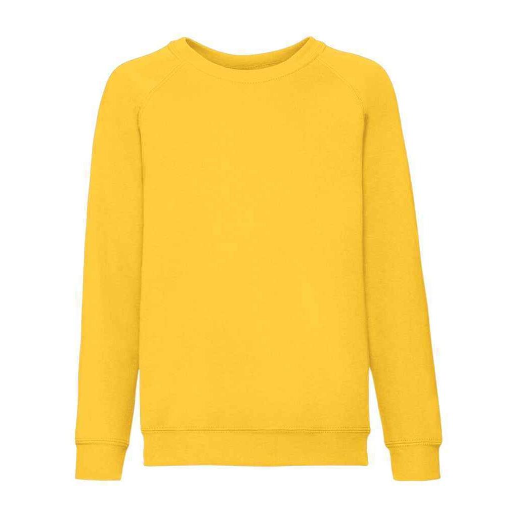 FRUIT OF THE LOOM Childrens/Kids Classic Raglan Sweatshirt (Sunflower)