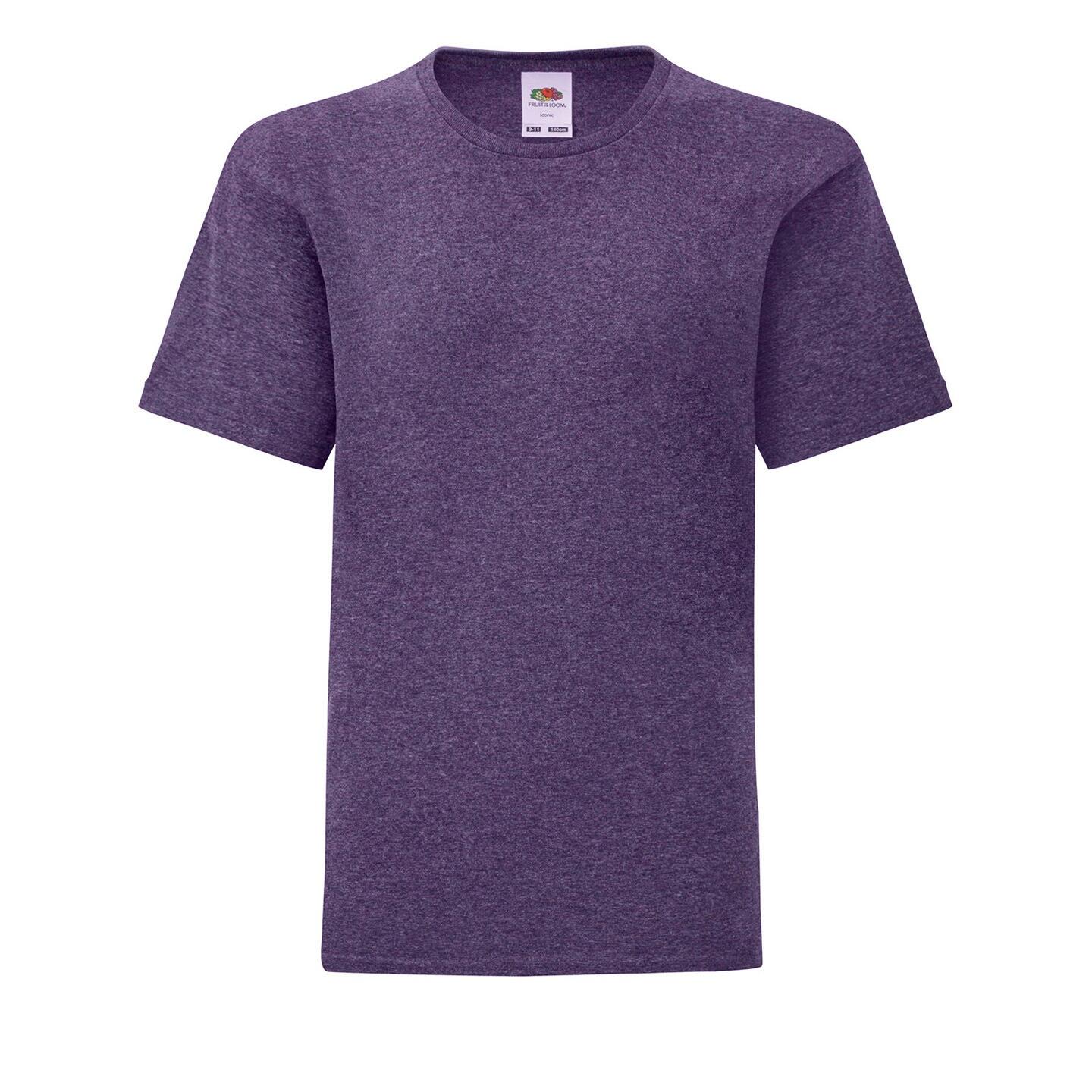 Childrens/Kids Iconic Heather TShirt (Heather Purple) 1/2