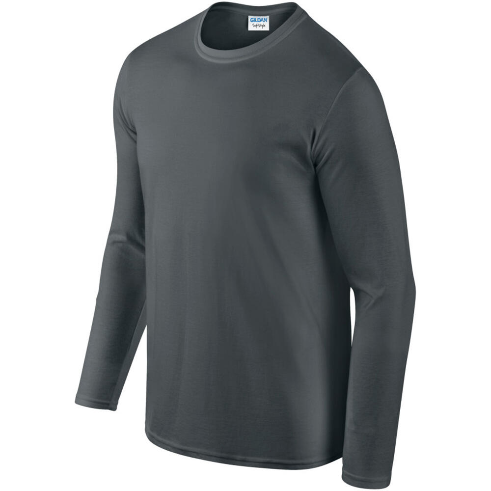 Mens Soft Style Long Sleeve TShirt (Charcoal) 5/5