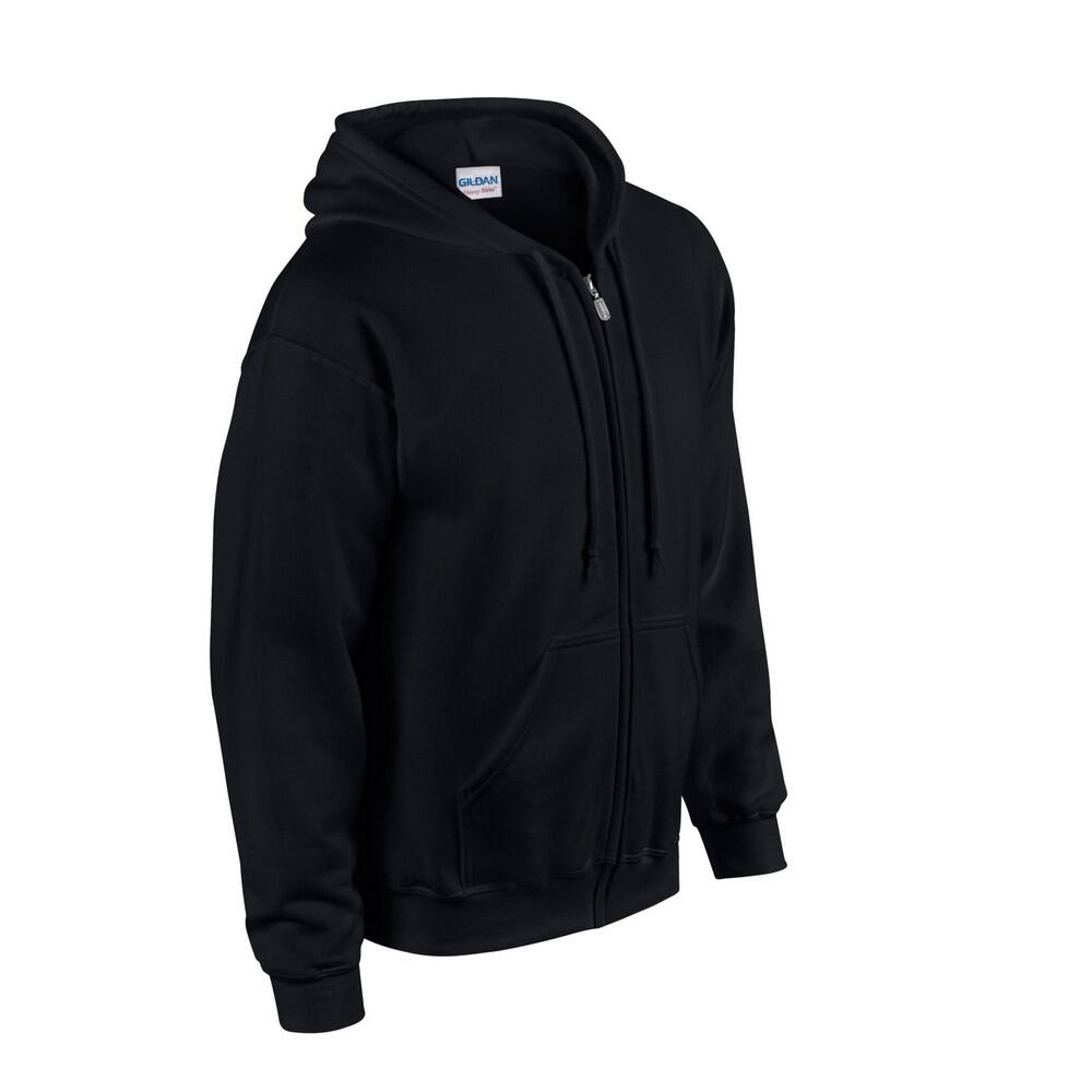 Felpa Con Cappuccio E Zip Intera Uomo Gildan Nero 3/3
