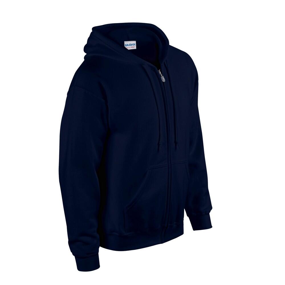Felpa Con Cappuccio E Zip Intera Uomo Gildan Blu Navy 3/3