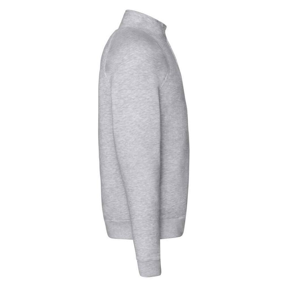 Mens Premium Zip Neck Heather Sweatshirt (Heather Grey) 3/3