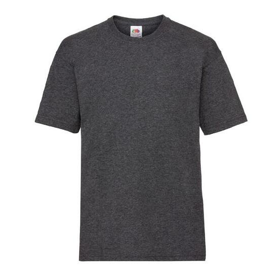 Kinder/Kinder Tshirt van katoen met waardevol gewicht (Donkergrijze heide)