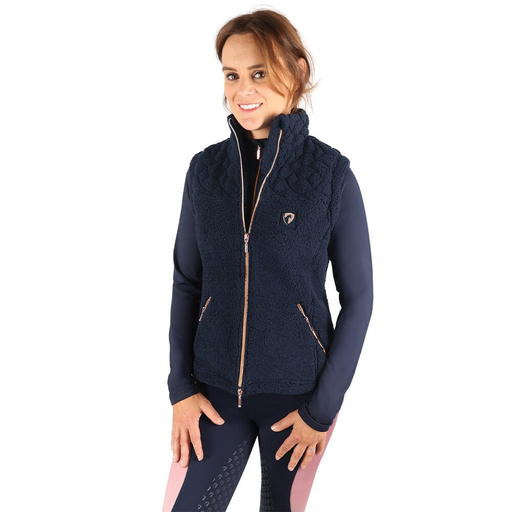 HY Womens/Ladies Elevate Teddy Fleece Gilet (Navy)