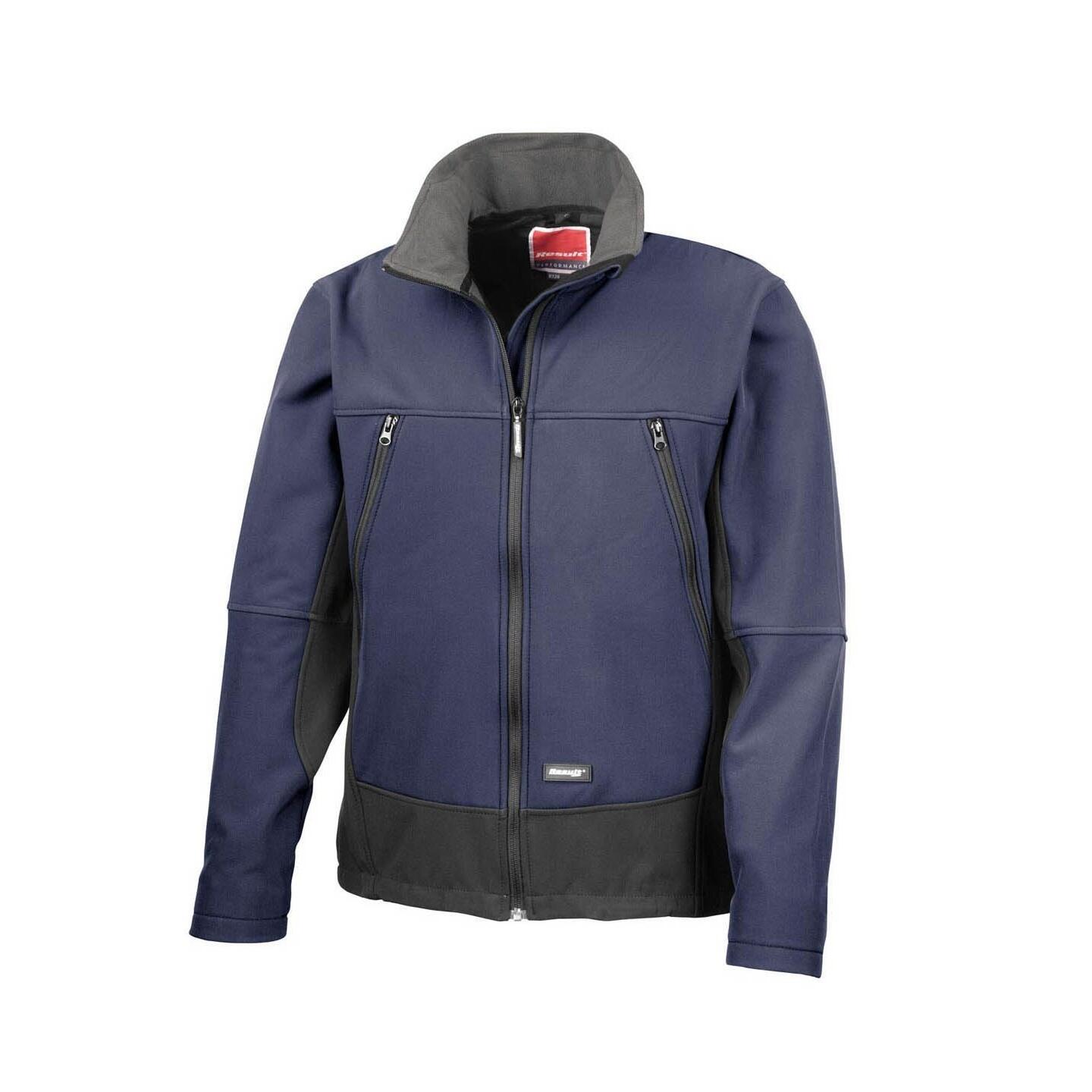 Mens Softshell Activity Waterproof Windproof Jacket (Navy/Black) 2/3