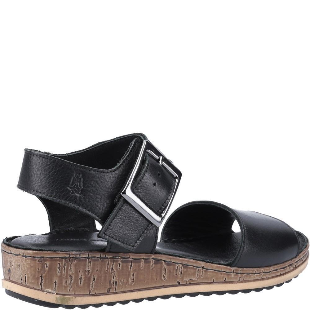 Sandalen mit Keilabsatz "Ellie", Leder Damen Schwarz 4/4