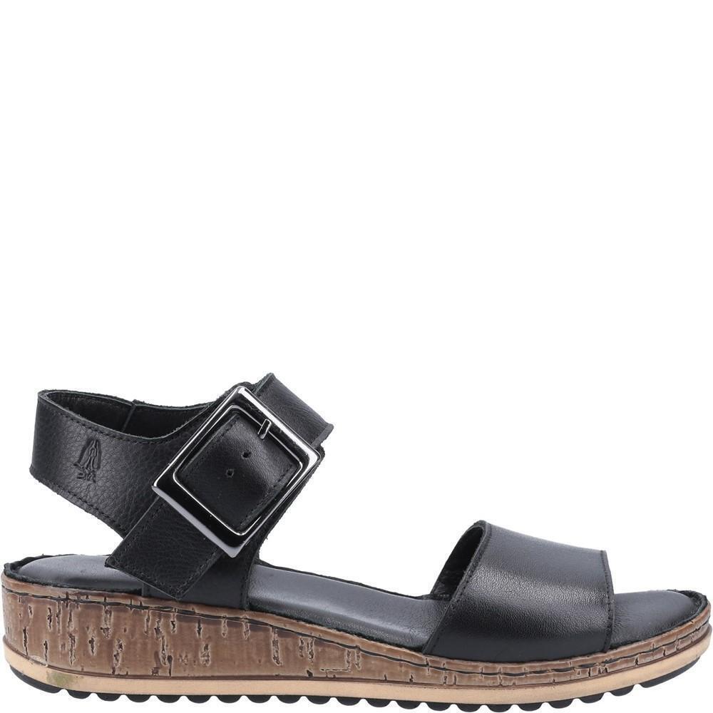Sandalen mit Keilabsatz "Ellie", Leder Damen Schwarz 2/4