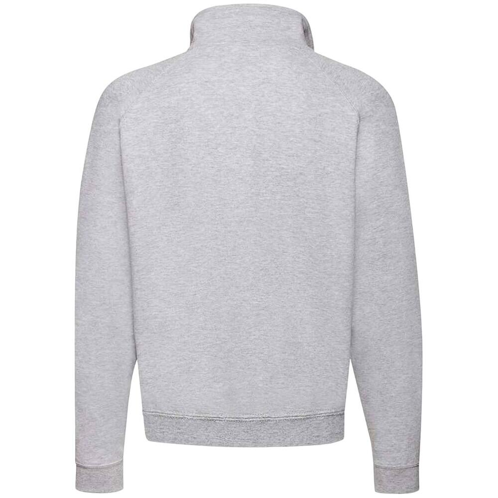 Adults Unisex Classic Zip Neck Sweatshirt (Heather Grey) 2/3
