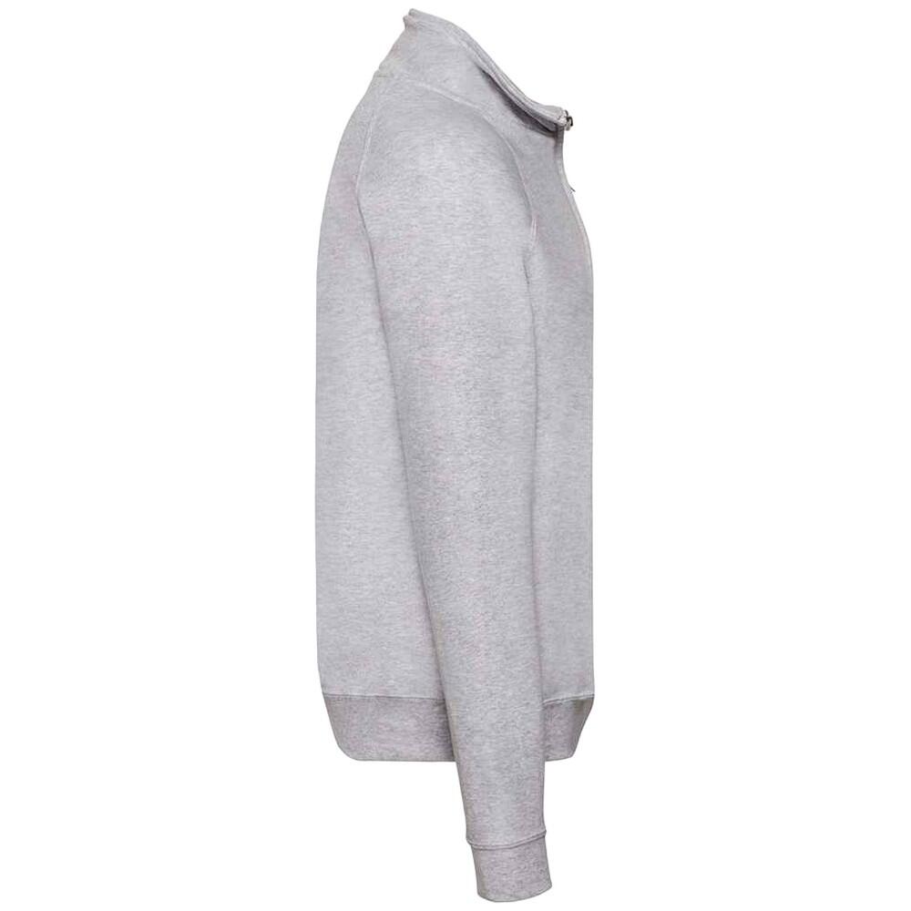 Adults Unisex Classic Zip Neck Sweatshirt (Heather Grey) 3/3