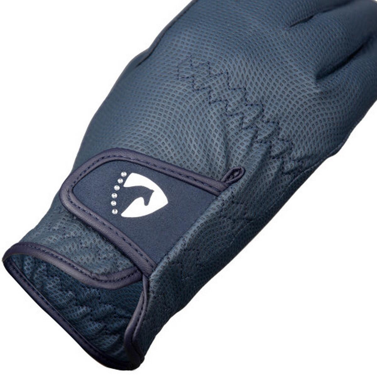 Womens/Ladies Sparkle Riding Gloves (Navy) 3/3
